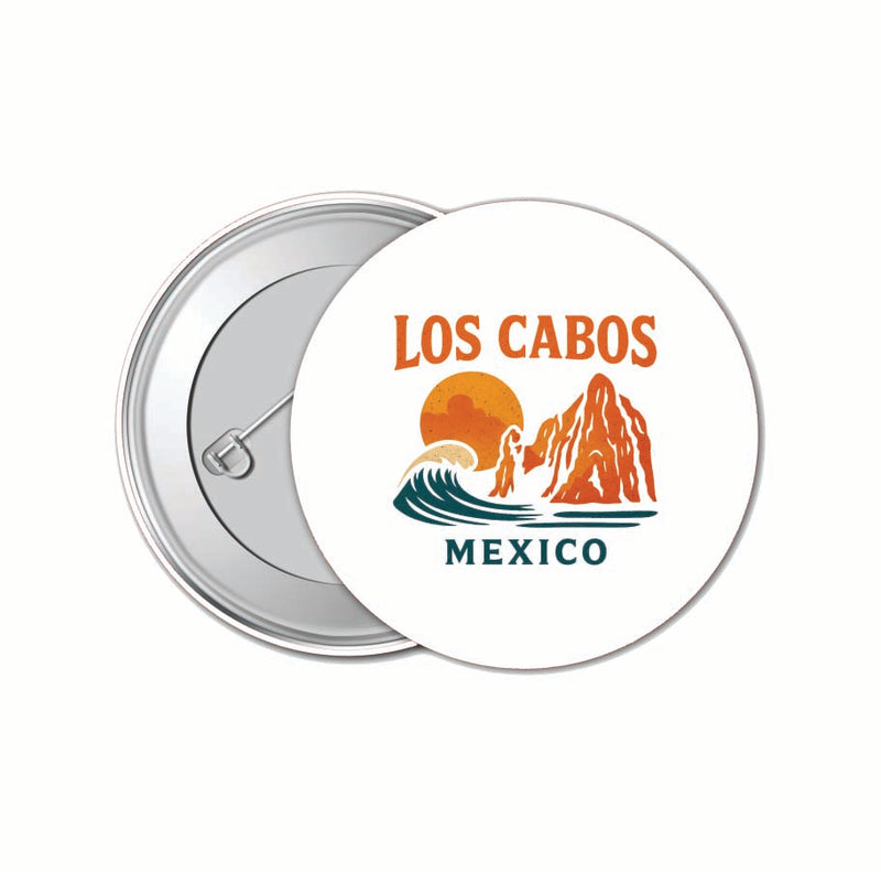 Los Cabos Mexico Vintage Design Souvenir 4 Pack Set - Small Button Pin 1-Inch