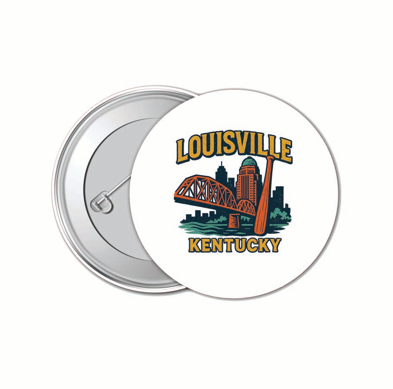 Louisville Kentucky Vintage Design Souvenir 4 Pack Set - Small Button Pin 1-Inch