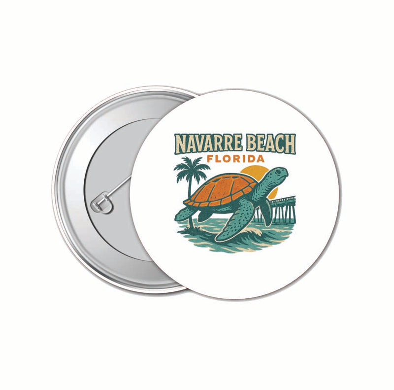 Navarre Beach Florida Vintage Design Souvenir 4 Pack Set - Small Button Pin 1-Inch