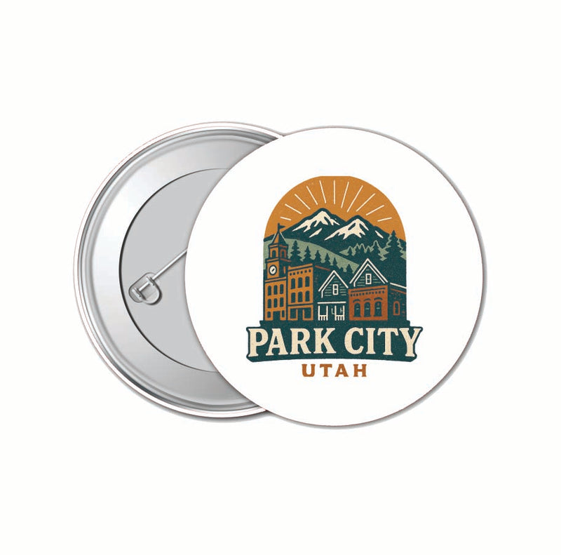 Park City Utah Vintage Design Souvenir 4 Pack Set - Small Button Pin 1-Inch