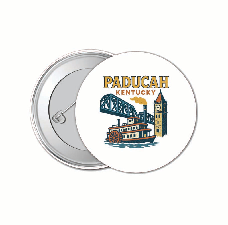 Paducah Kentucky Vintage Design Souvenir 4 Pack Set - Small Button Pin 1-Inch