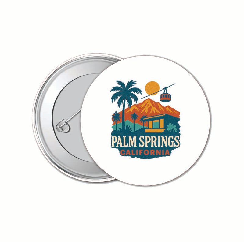 Palm Springs California Vintage Design Souvenir 4 Pack Set - Small Button Pin 1-Inch