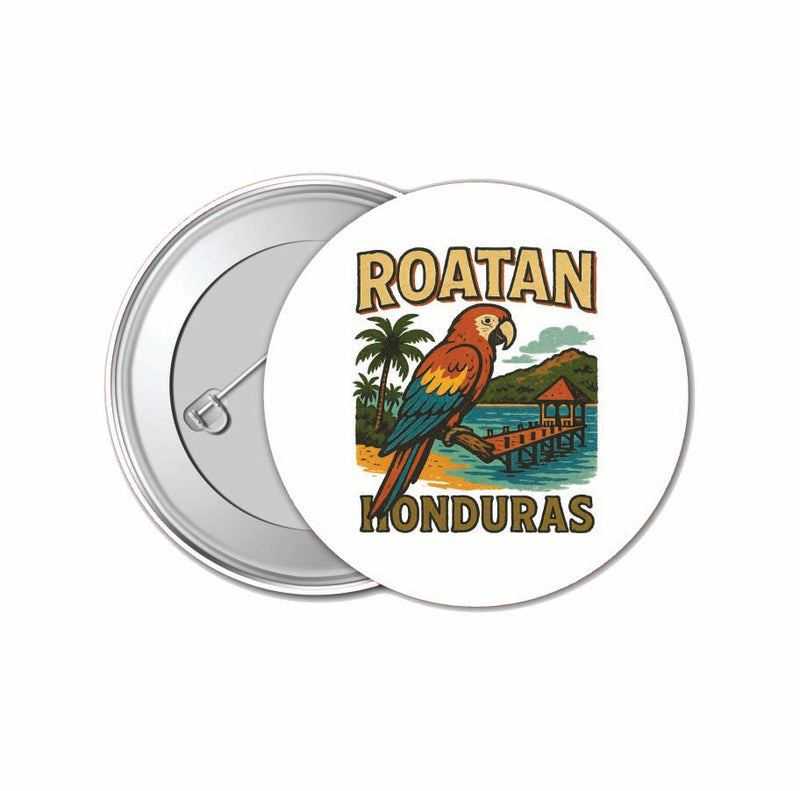 Roatan Honduras Vintage Design Souvenir 4 Pack Set - Small Button Pin 1-Inch