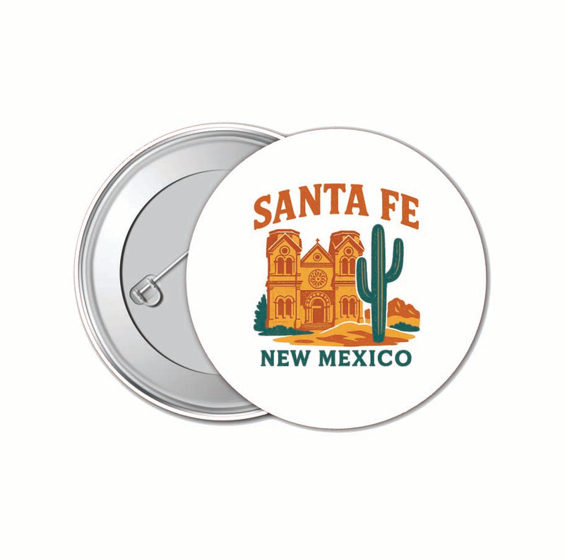 Santa Fe New Mexico Vintage Design Souvenir 4 Pack Set - Small Button Pin 1-Inch