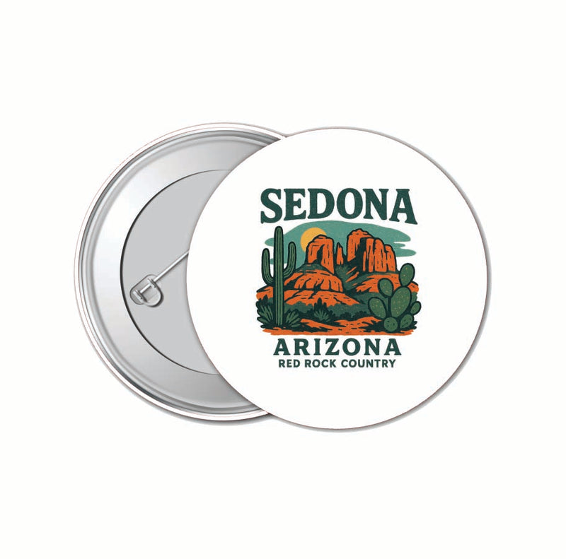 Sedona Arizona Vintage Design Souvenir 4 Pack Set - Small Button Pin 1-Inch