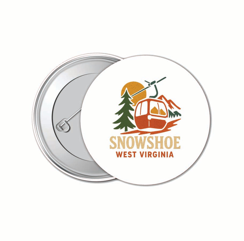 Snowshoe West Virginia Vintage Design Souvenir 4 Pack Set - Small Button Pin 1-Inch