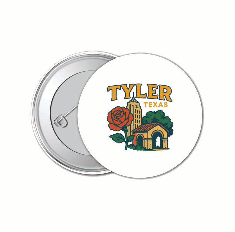 Tyler Texas Vintage Design Souvenir 4 Pack Set - Small Button Pin 1-Inch