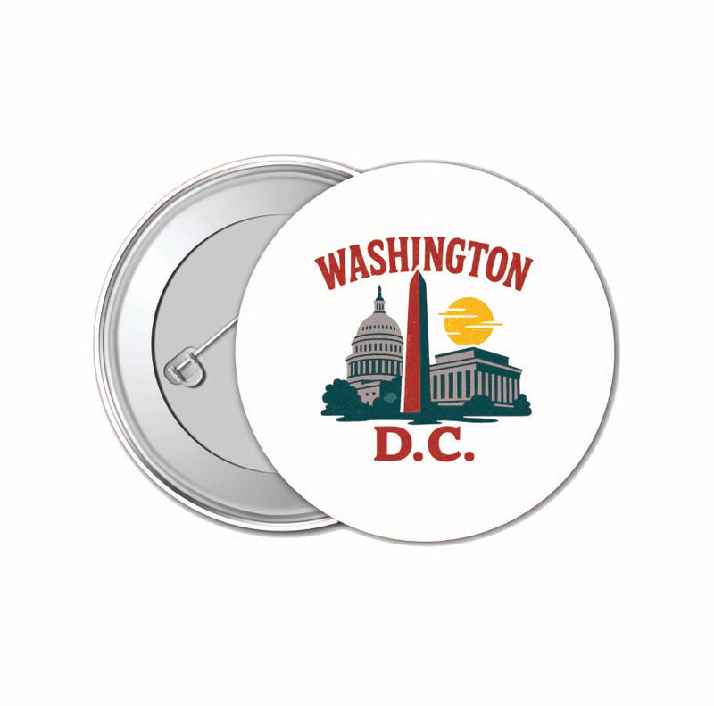 Washington DC Vintage Design Souvenir 4 Pack Set - Small Button Pin 1-Inch