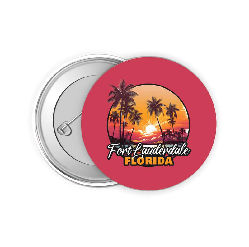 Fort Lauderdale Florida Design A Souvenir Small 2-Inch Button Pin 4 Pack