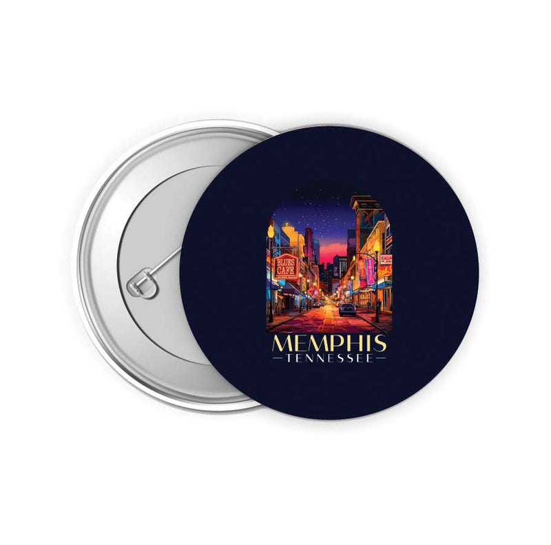 Memphis Tennessee Design C Souvenir Small 2-Inch Button Pin 4 Pack