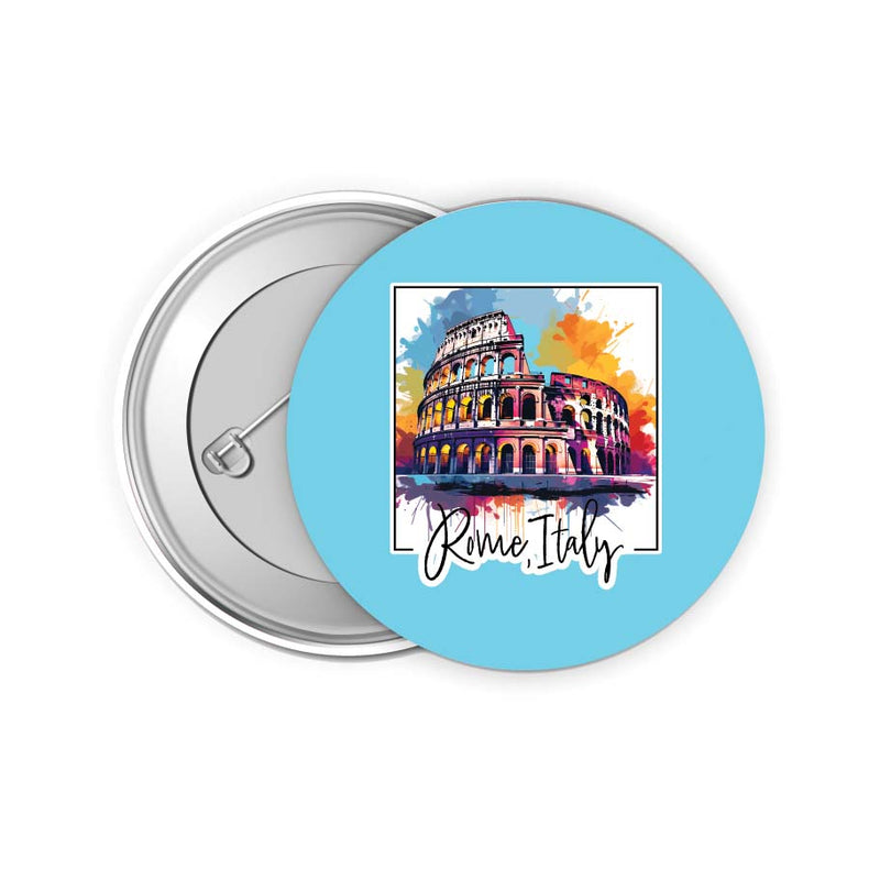 Rome Italy Design A Souvenir Small 2-Inch Button Pin 4 Pack