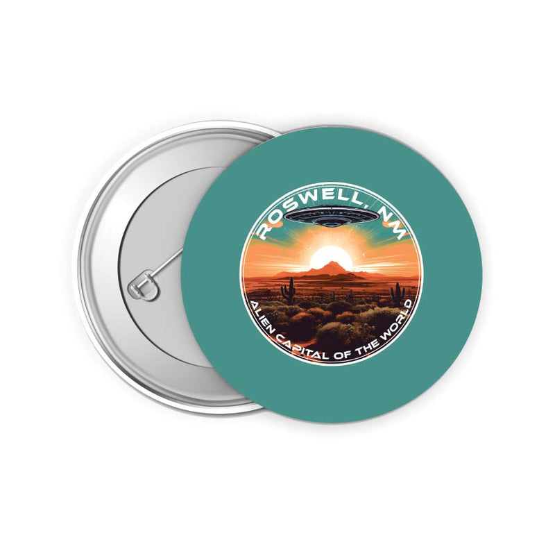 Roswell New Mexico Design A Souvenir Small 2-Inch Button Pin 4 Pack