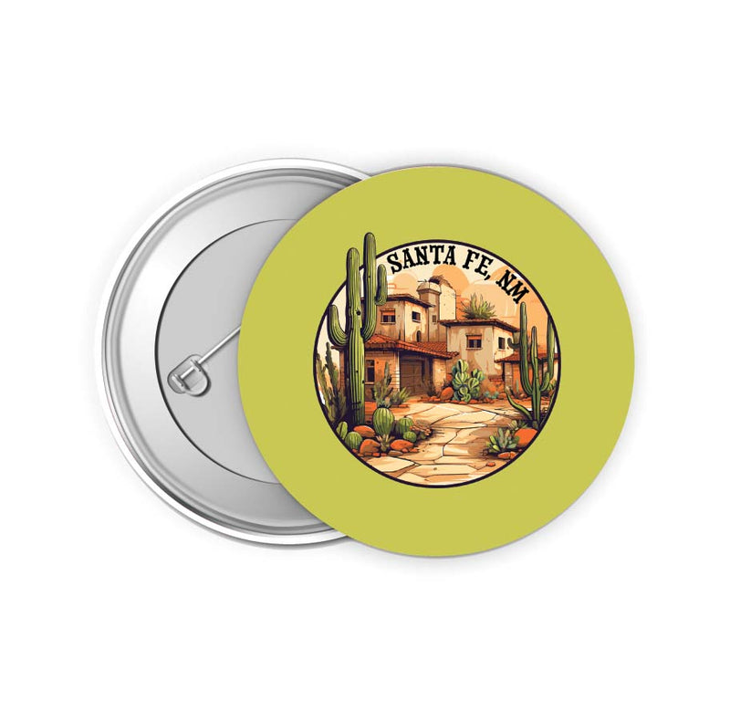 Santa Fe New Mexico Design D Souvenir Small 2-Inch Button Pin 4 Pack