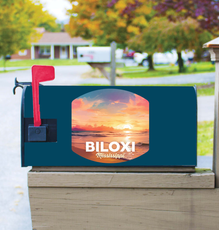 Biloxi Mississippi Design B Souvenir Magnetic Mailbox Cover