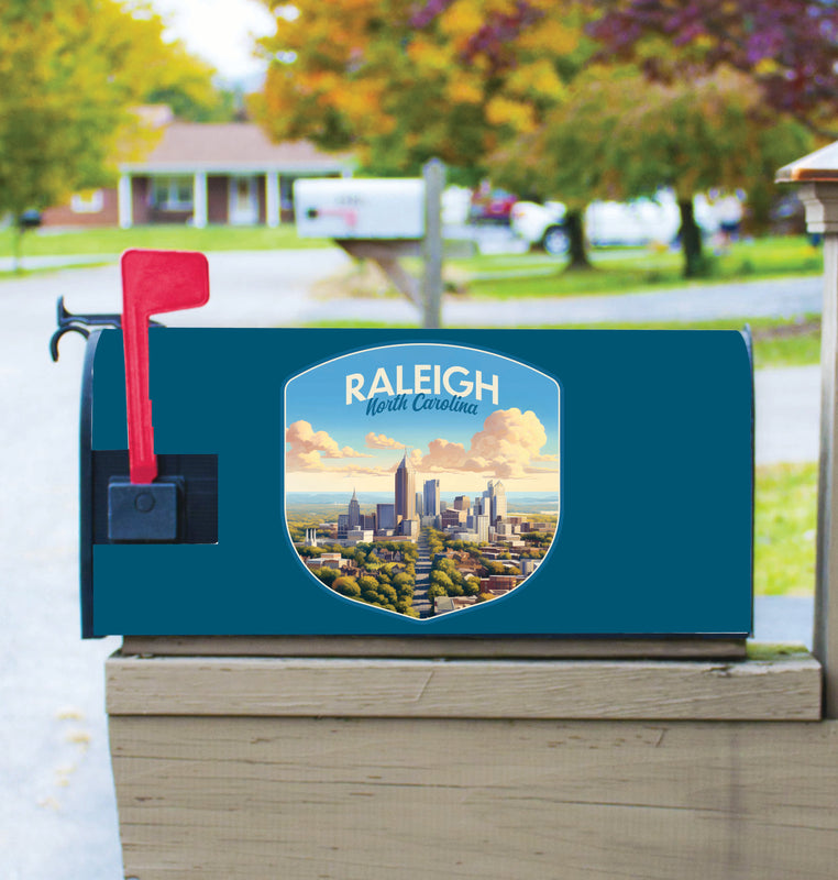 Raleigh North Carolina Daytime Cityscape Design Souvenir Magnetic Mailbox Cover