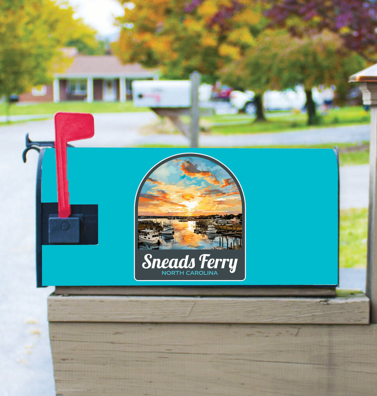 Sneads Ferry North Carolina Sunset over Bay Design Souvenir Magnetic Mailbox Cover