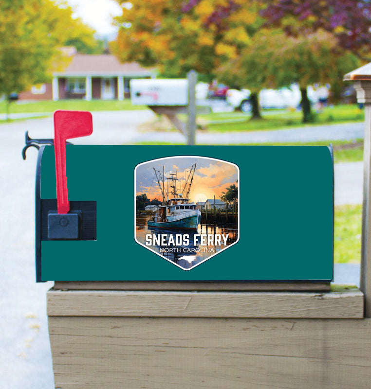 Sneads Ferry North Carolina Shrimp Boat Design Souvenir Magnetic Mailbox Cover