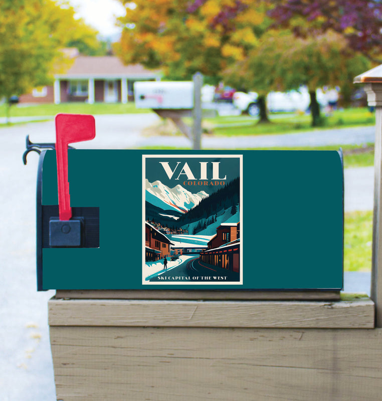 Vail Colorado Design B Souvenir Magnetic Mailbox Cover