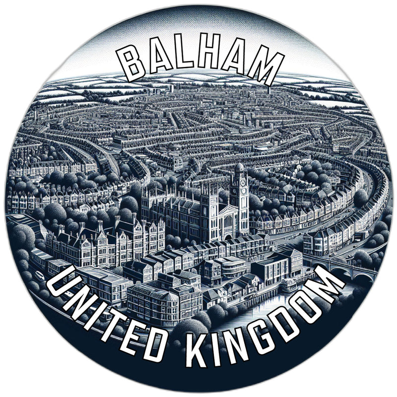 Balham United Kingdom Souvenir Die Cut Flat Magnet 6-Inch