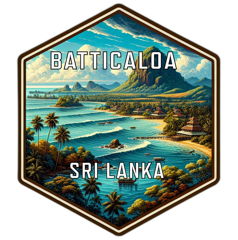 Batticaloa Sri Lanka Souvenir Travel Destination Die Cut Hexagon Fridge Magnet 6-Inch