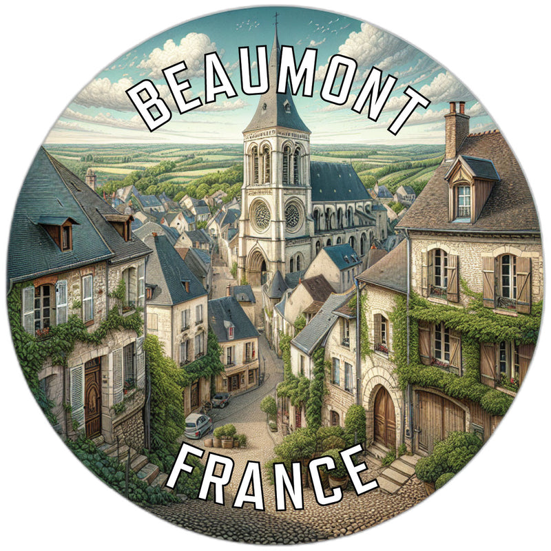 Beaumont France Souvenir Die Cut Flat Magnet 6-Inch