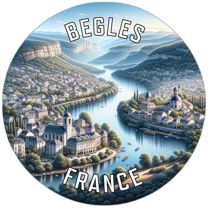 Begles France Souvenir Die Cut Flat Magnet 2-Inch