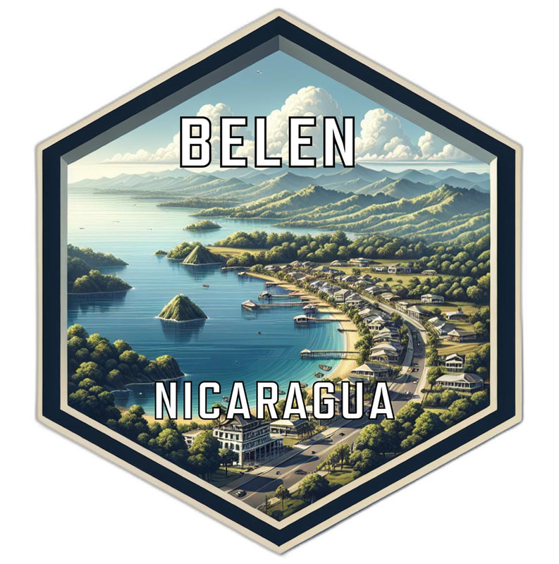 Belen Nicaragua Souvenir Travel Destination Die Cut Hexagon Fridge Magnet 2-Inch
