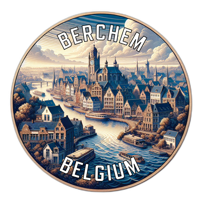 Berchem Belgium Souvenir Die Cut Flat Magnet 6-Inch