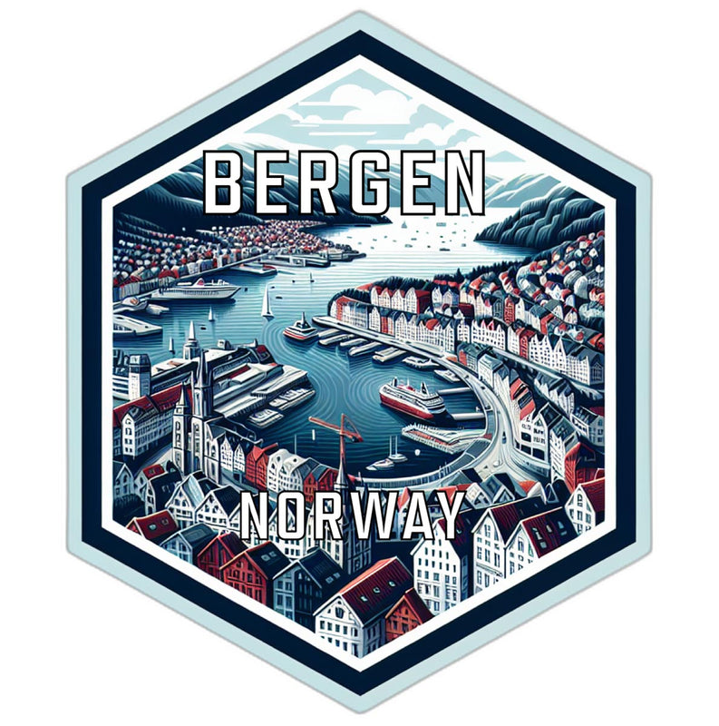 Bergen Norway Travel Destination Souvenir Vinyl Decal Sticker 6-Inch