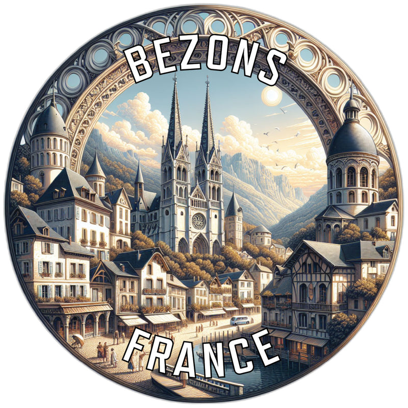 Bezons France Souvenir Die Cut Flat Magnet 2-Inch