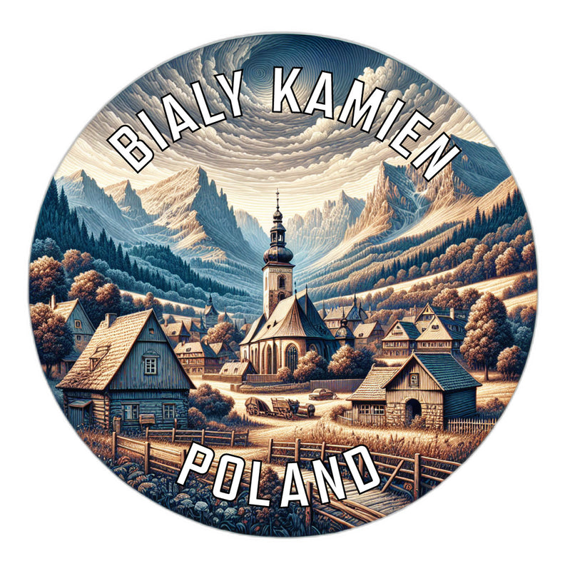 Bialy Kamien Poland Souvenir Die Cut Flat Magnet 2-Inch