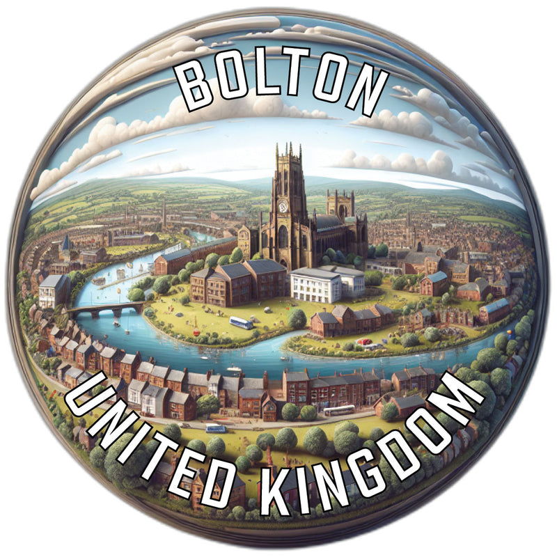 Bolton United Kingdom Souvenir Die Cut Flat Magnet 2-Inch