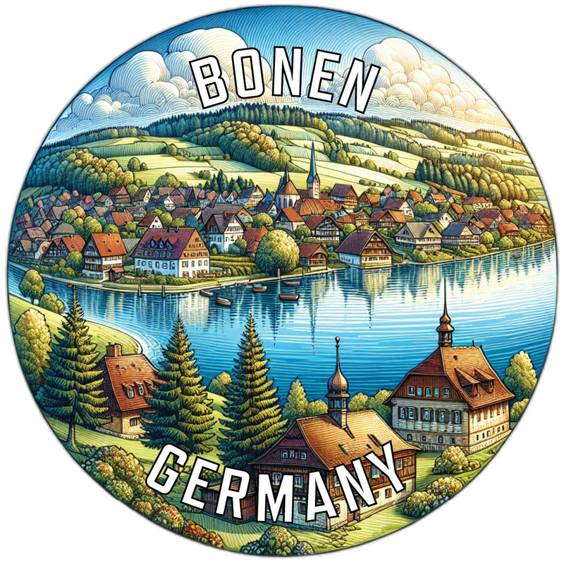Bonen Germany Souvenir Die Cut Flat Magnet 2-Inch