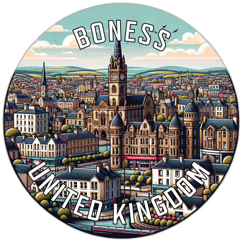 Boness Souvenir Die Cut Flat Magnet 2-Inch