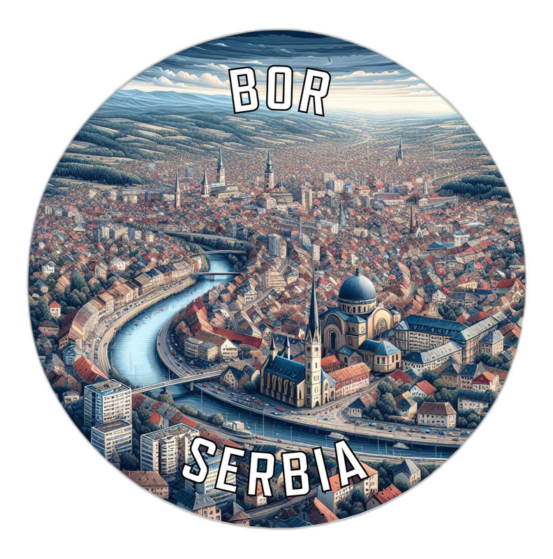 Bor Serbia Souvenir Die Cut Flat Magnet 3-Inch
