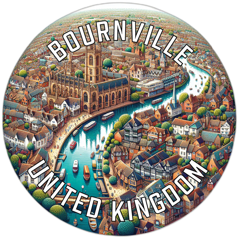 Bournville United Kingdom Souvenir Die Cut Flat Magnet 6-Inch