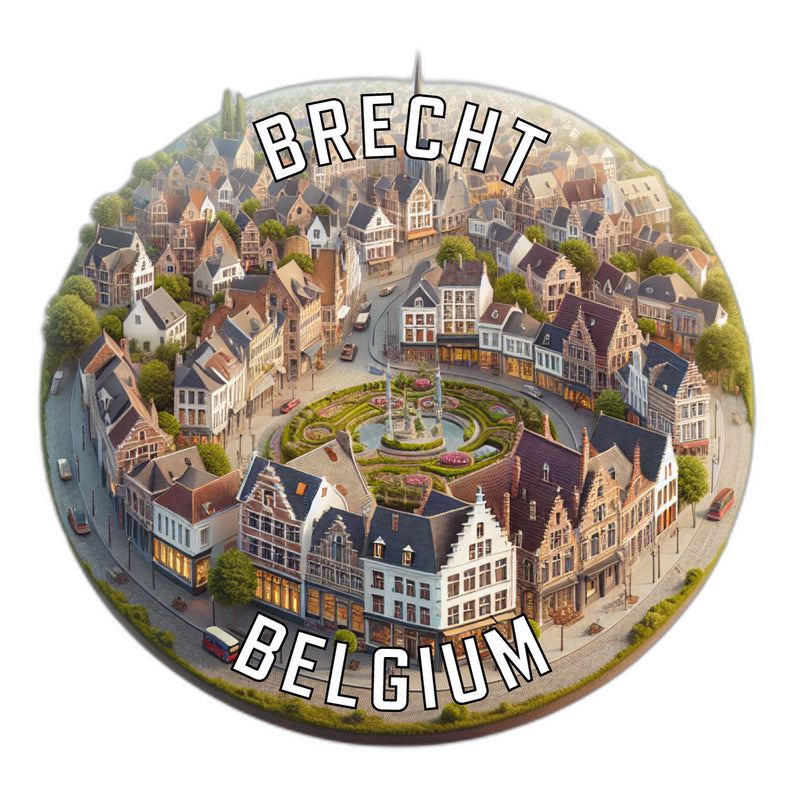 Brecht Belgium Souvenir Die Cut Flat Magnet 2-Inch