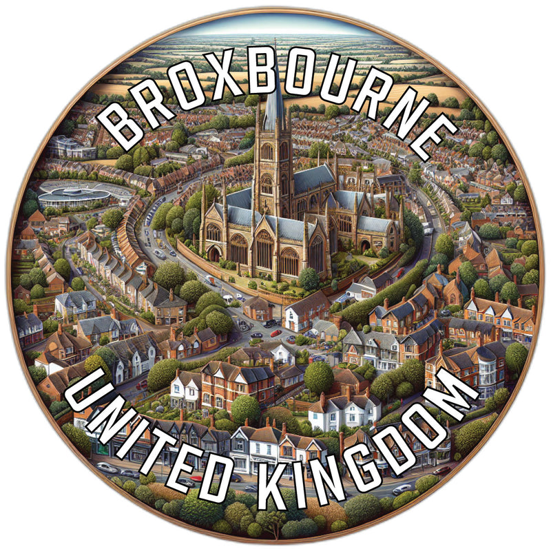 Broxbourne United Kingdom Souvenir Die Cut Flat Magnet 6-Inch