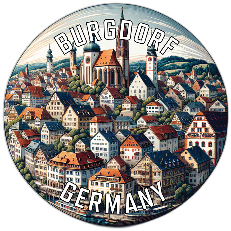 Burgdorf Germany Souvenir Die Cut Flat Magnet 6-Inch