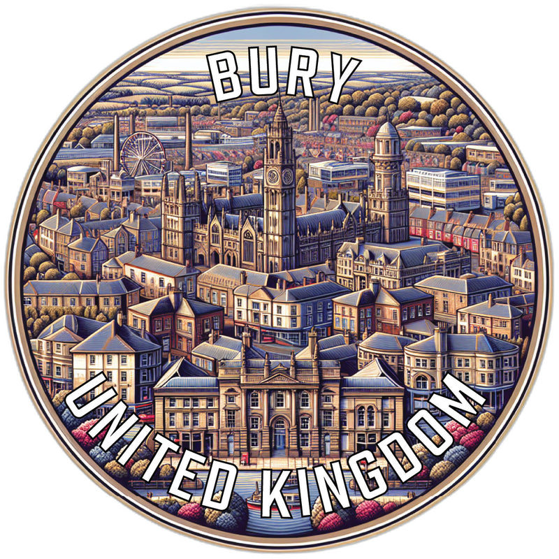 Bury United Kingdom Souvenir Vinyl Decal Sticker 2-Inch
