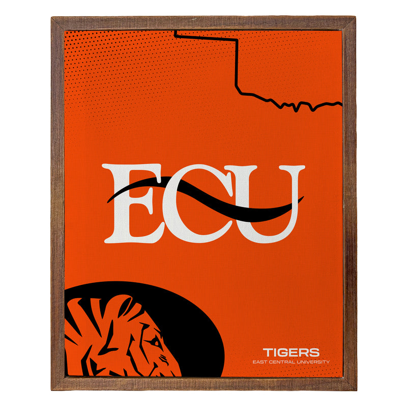 East Central University Tigers Officially Licensed 8" x 10"-Inches Canvas Frame