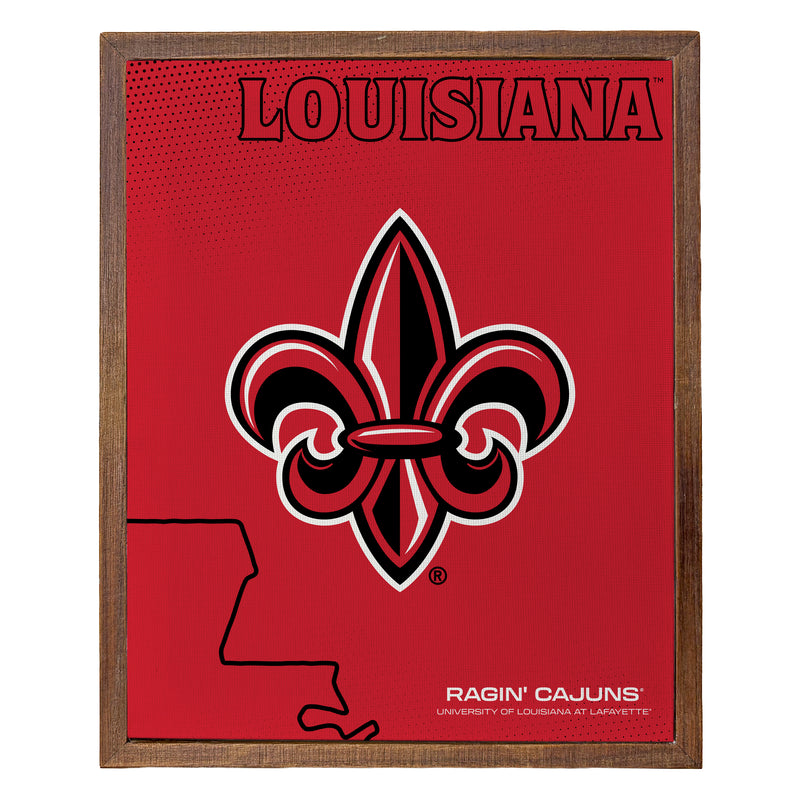 Louisiana at Lafayette Ragin' Cajuns Officially Licensed 8" x 10"-Inches Canvas Frame