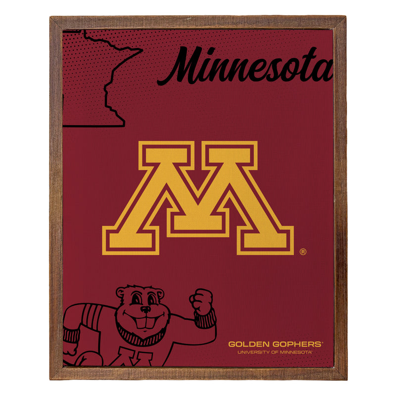 Minnesota Gophers Officially Licensed 8" x 10"-Inches Canvas Frame