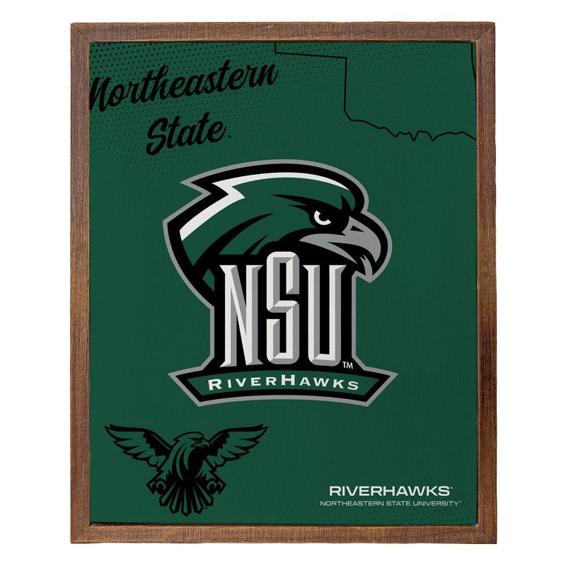Northeastern State University Riverhawks Officially Licensed 8" x 10"-Inches Canvas Frame