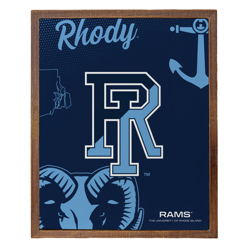 Rhode Island University Officially Licensed 8" x 10"-Inches Canvas Frame