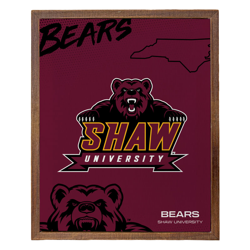 Shaw University Bears Officially Licensed 8" x 10"-Inches Canvas Frame