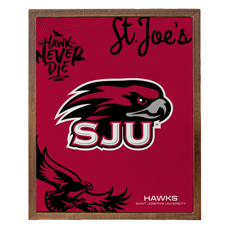 Saint Joseph's University Hawks Officially Licensed 8" x 10"-Inches Canvas Frame