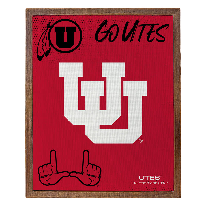 Utah Utes Officially Licensed 8" x 10"-Inches Canvas Frame