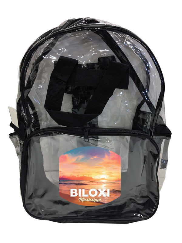 Biloxi Mississippi Design B Souvenir Clear View Backpack