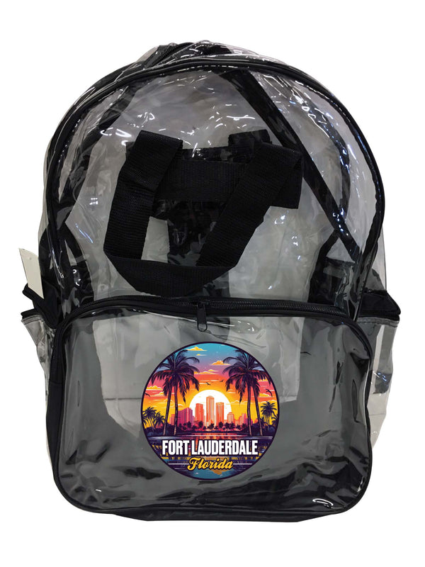 Fort Lauderdale Florida Design B Souvenir Clear View Backpack